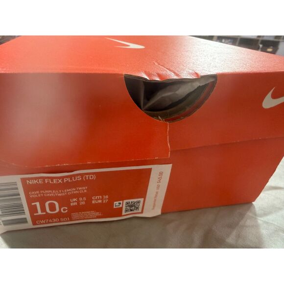 NIB! Nike Flex Plus (TD) Running Shoes - Purple/Black/Lime Size 10c - Picture 3 of 8